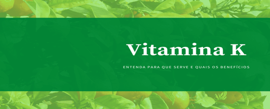 foto de uma plantação de frutas com um efeito esverdeado e uma tarja verde na frente com os dizeres vitamina K, entenda  pra que serve e quais os benefícios